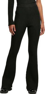 Produktbild von Urban Classics Ladies Flared Rib Knit Leggings schwarz - L
