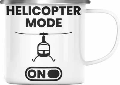 Produktbild von Trendation - Helikopter Pilot Geschenk Jungs Jungen Geschenkidee Helikopter Modell Geschenke Emaille Tasse (Silber)