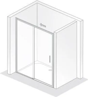 Produktbild von HSK 145120-8-165 Favorit Schiebetür Nische 2-teilig Bodenfrei 1200x1850mm Manhattan Linea 02
