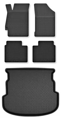 Produktbild von Gummimatten + Kofferraumwanne für Mazda 6 II GH 2007-2012 (Kombi) – Schwarz, Semi-Universal, angepasst – Wielganizator Semi-Universal