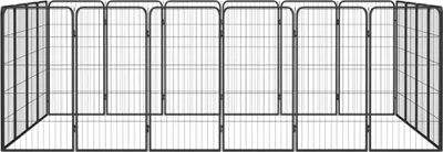 Produktbild von vidaXL 20-tlg. Hundelaufstall Schwarz 50x100cm Stahl Pulverbeschichtet