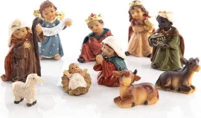 Luckxing Weihnachtskrippe Mit LED-Beleuchtung - Batteriebetriebene Weihnachtsdekoration Mit Figuren