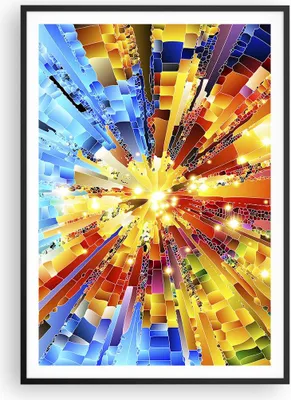 Produktbild von Gerahmtes Poster - Schwarzer Rahmen - Abstraktion modern - 70x100 cm - Wand Bild - Wanddeko - Wandbilder - Kunstposter - Wandposter - Bilderrahmen - Bilder - Kunstdruck - Wandbild - P2BPA70x100-3982