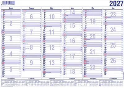 Produktbild von 2027 GÜSS Tafelkalender DIN A4, 12 Monate