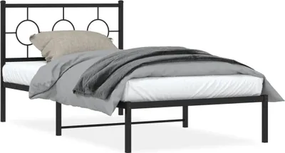 Obrázek produktu pro vidaXL Postel s čelem kovová černá 100x200 cm
