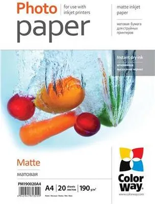 Produktbild von ColorWay Fotopapier Matný 190g/m,20ks,A4