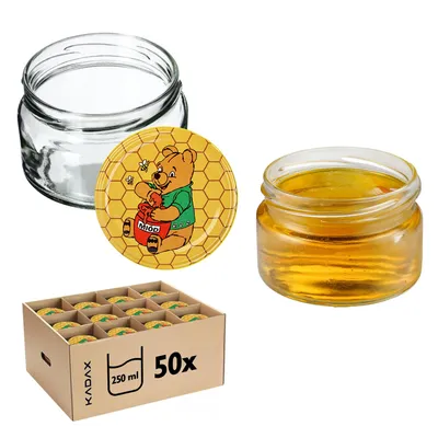 Obrázek produktu pro KADAX malé zavařovací sklenice 250 ml, sklenice na džem s víčkem, vzduchotěsné sklenice na dárky