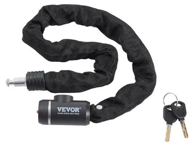 Obrázek produktu pro VEVOR 88 cm dlouhý kombinovaný řetězový zámek na kolo Řetězový zámek na kolo se 2 klíči, robustní a vysoce bezpečné zámky na kolo odolné proti krádeži, ideální pro jízdní kolo motocykl skútr