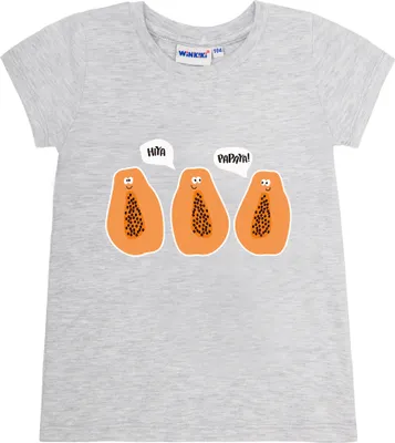 Produktbild von Mädchen-T-Shirt Papaya - Graumeliert - 122