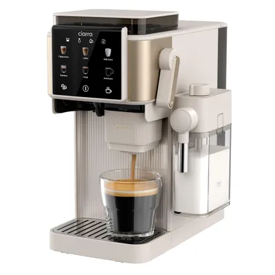 Produktbild von CIARRA Espressomaschine automatischer Tampen, 15 Bar, Touch-Display, mit integriertem Mahlwerk, abnehmbarer Milchbehälter CBSACM-D6