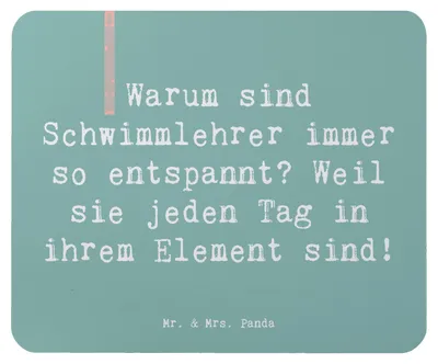Produktbild von Mr. & Mrs. Panda Mauspad Spruch Entspannte Schwimmlehrer - Meeresbrise - Geschenk, kreative Geschenke, Mouse Pad, Zitat, pc mousepad, Freude, computer, für Berufstätige