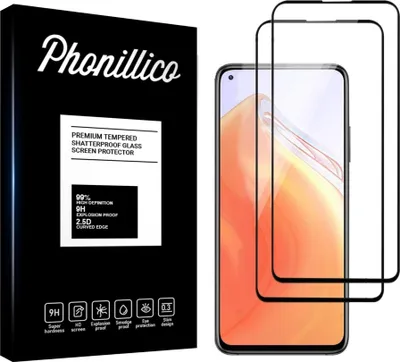 Produktbild von Hartglas für Xiaomi MI 10T / MI 10T PRO [2 Stück] Displayschutzfolie Screen Protector mit schwarzem Rand Film Anti-Kratzer Glas Resistant Phonillico®