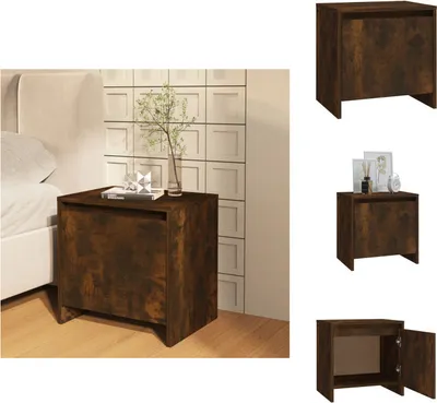 Obrázek produktu pro vidaXL Noční stolek kouřový dub 45x34x44,5 cm materiál na bázi dřeva - Noční stolky
