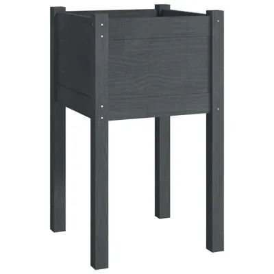 Immagine prodotto di vidaXL Fioriera grigia 40x40x70 cm in legno di pino massiccio