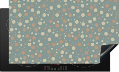 Produktbild von KitchenYeah© Herdabdeckplatte Polka dots - Muster - Grau , 89x51cm, Küche Deko, Glaskeramikkochfeld Herdabdeckung, Abdeckplatte fùr Kochfeld