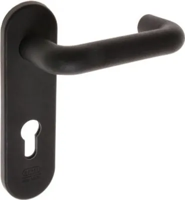 Zdjęcie produktu dla Klamka drzwi przeciwpożarowych Assa Abloy 72 mm WB, kwadratowa 9 mm, czarna (ochrona przeciwpożarowa) (zestaw) (MEOL972NM)
