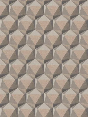 Produktbild von 3D Tapete mit Grafik-Muster im Retro Look – Beige, Creme, Grau