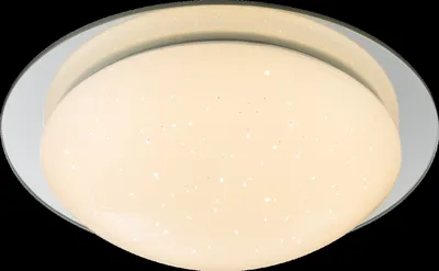 Produktbild von Globo Lighting Deckenleuchte Metall weiß, Acryl opal sparkle, Spiegel, mehrere Stufen über Wandschalter, Farben fixierbar, Memoryfunktion, IP44, ø: 300mm, H: 90mm, inkl. LED 12W 230V, 1500-1700lm Source, 1000-1100lm Output, CCT 3000/4500/6000K