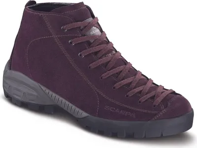 Lifestyleschuhe Mojito City Mid GTX Wool von Scarpa in lila mit Schnürung und Gummisohle.