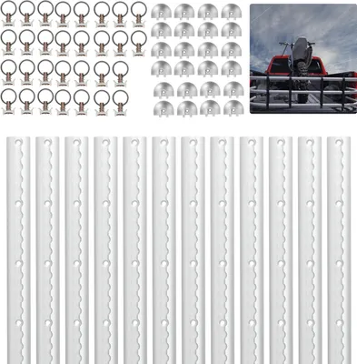 Produktbild von TolleTour 12x Zurrschienen Airlineschiene, Transportsicherung, Light Aluschiene, mit Zurröse, Ladungssicherung Set