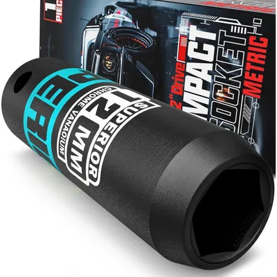 Obrázok produktu pre Nárazový kľúč na matice, 1/2 palca, 12 mm, dĺžka 78 mm, materiál CR-V, 6-bodový