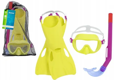 Produktbild von Bestway Gelbes Tauchset für Kinder mit Maske, Flossen und Schnorchel