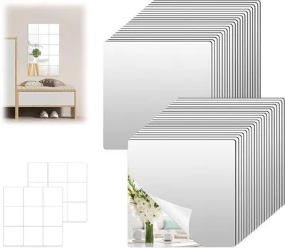 Immagine prodotto di Pellicola adesiva, 40 fogli da 75x75 cm, decorazioni da parete per bagno e camera da letto