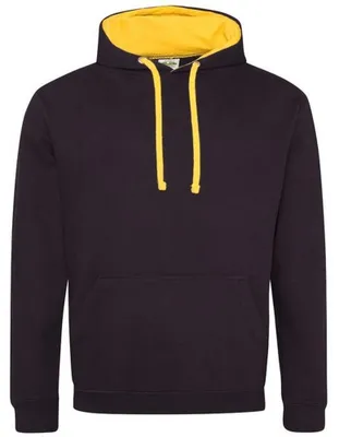 Produktbild von Awdis - "Varsity" Kapuzenpullover für Herren/Damen Uni LT2871 (XL) (Pechschwarz/Gold)