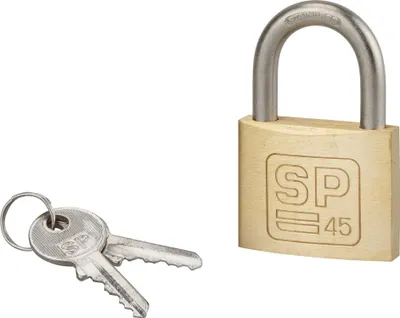 Image de Cadenas à clé SP, anti-corrosion, 45 mm anse inox, 2 clés laiton - SP