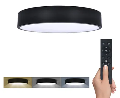 Obrázek produktu pro Solight Černé LED stropní svítidlo kulaté 300mm 36W CCT s DO WO798-1-B