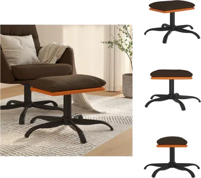 Produktbild von vidaXL Fußhocker Braun 60x60x36 cm Stoff und Kunstleder -  Polsterhocker