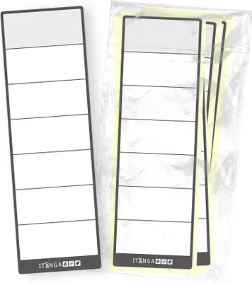 Produktbild von itenga 50x Ordnerschild Rückenschild Aufkleber aus Haftpapier 6,0 x 19,0 cm