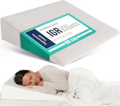 Produktbild von DYNMC you Keilkissen für Bett & Sofa – Ergonomisches Stützkissen zur Schlaf- und Rückenunterstützung - Komfortkissen für Erwachsene (Weiß, 80 cm)