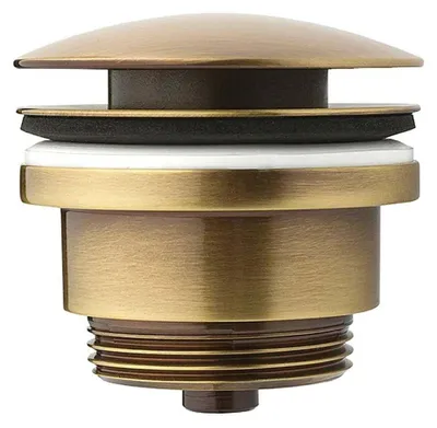 Image de Robinet de lavabo à clapet, finition bronze antique, modèle OPEN FLOW