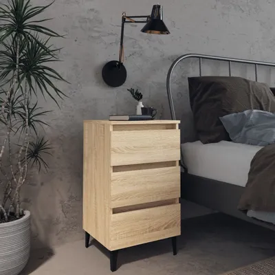 Obrázok produktu pre vidaXL Nočný stolík s kovovými nohami Sonoma Oak 40x35x69 cm
