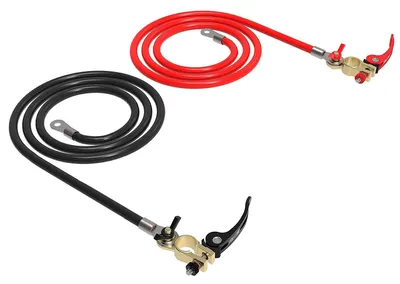 Zdjęcie produktu dla Dwa przewody kablowe do akumulatora, przekrój 25 mm², długość 1 metr, 100% miedź (OFC), przewód zasilający