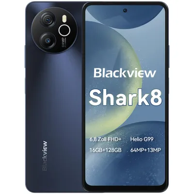 Blackview Shark 8 Smartphone Handy Ohne Vertrag 16GB+256GB 120Hz 2.4K 6.78" FHD+, Helio G99 Handy Ohne Vertrag, 64MP+13MP Kamera, 5000mAh