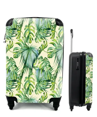 Produktbild von MuchoWow® Koffer Handgepäck Trolley Rollkoffer Kleine Reisekoffer mit 4 Rollen - Muster - Vintage - Tropisch - Cabin Size < 55x40x23 cm & 55x40x20 cm - Fotokoffer - Kabinenkoffer - Boardgepäck - Reise-Box - Reisekoffer - Reisegepäck - Koffer mit Bild - Trolley für Kinder