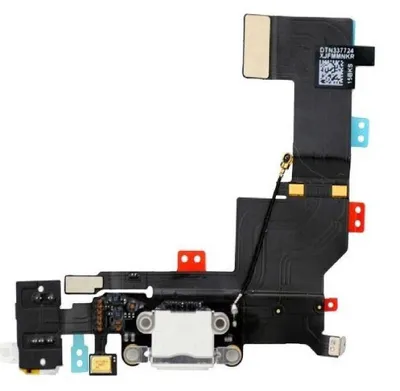 Produktbild von Für iPhone 5s Ladebuchse Flex Audio Jack Buchse Mikrofon Kabel weiß