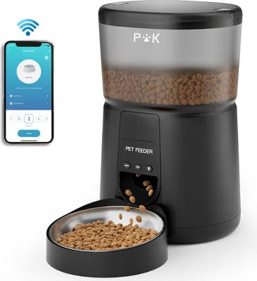 Obrázek produktu pro WIFI krmítko pro kočky Automatické krmení pro kočky 4L krmítko pro štěňata černé