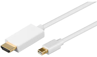 Zdjęcie produktu dla Goobay 2m Mini DisplayPort - HDMI Cable, 2 m, Mini DisplayPort, HDMI, Złoto, Biały, Męska/Męska