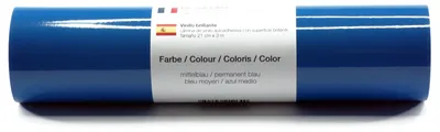 Produktbild von Kreativplotter Vinylfolie glänzend MITTELBLAU 21x300 cm