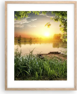 Produktbild von Gerahmtes Poster - Rahmen in heller Eiche - Brücke See - 40x50 cm - Wand Bild - Wanddeko - Wandbilder - Kunstposter - Wandposter - Bilderrahmen - Bilder - Kunstdruck - Wandbild - P2NPA40x50-3914