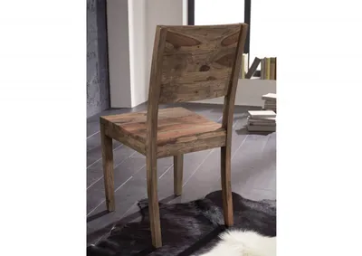 Produktbild von MASSIVMOEBEL24 Stuhl Sheesham 45x45x90  grau geölt NATURE GREY #705