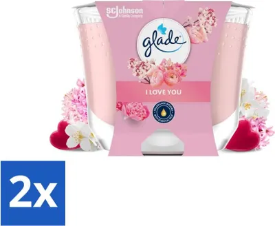 Produktbild von Glade - Duftkerze I Love You - 100% Rapswachs - 204 g - Vorteilspack - 2 Stücke
