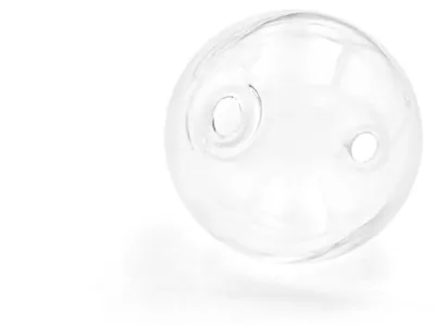 Produktbild von Vintageparts Hohlperle Glas durchsichtig zum Befüllen 18 mm, 1 Stück