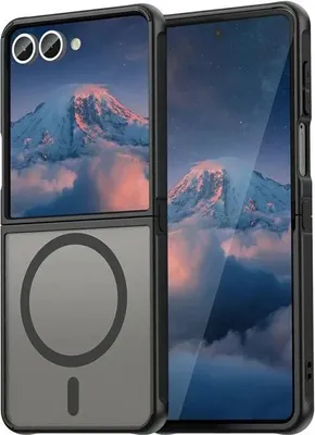 Obrázok produktu pre Puzdro MagSafe pre Samsung Galaxy Z Flip 7 - Zadný kryt Phonesta AirFrost Polopriehľadné - Matná čierna