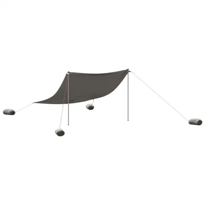 Image de vidaXL Tente d'ombrage de plage avec sacs de sable Gris 304x300 cm