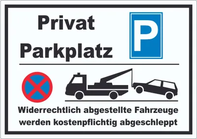Produktbild von Privat Parkplatz Aufkleber A4 (210x297mm)