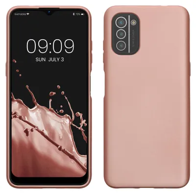 Produktbild von kwmobile Handyhülle für Nokia G21 / G11 Hülle - Silikon Case metallisch schimmernd - Schutzhülle Cover - Metallic Rosegold